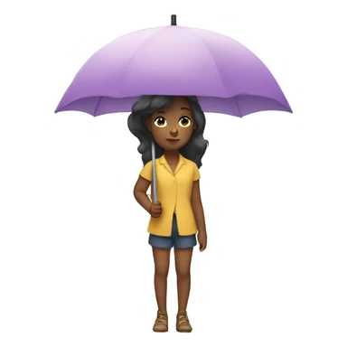  A girl with a big umbrella sticker