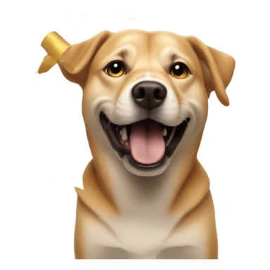 Dog throwing confetti  sticker
