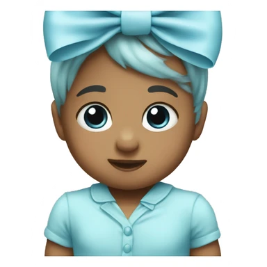 Baby blue bow sticker