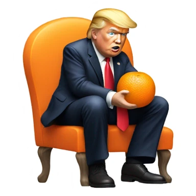 Donald trump eating an orange sticker