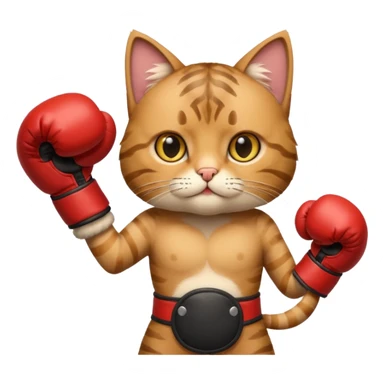 Cat with boxing gloves sticker