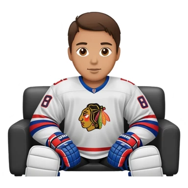 Hockey goalie on couch sticker