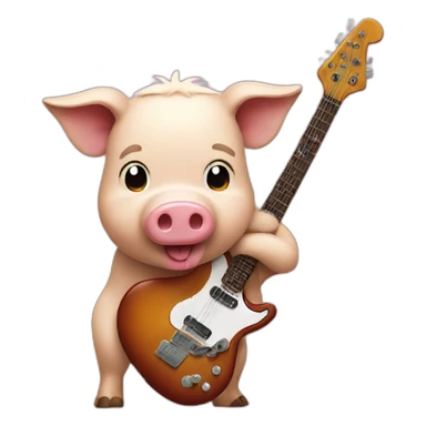 pork playing hard rock sticker