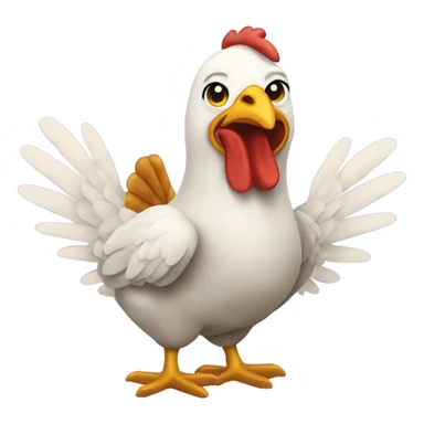 Chicken eating chicken wings sticker