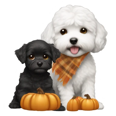 Black girl with a white maltipoo wishing a happy Thanksgiving  sticker