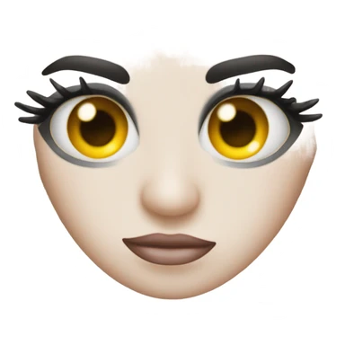 Eye roll emoji with eye lashes sticker