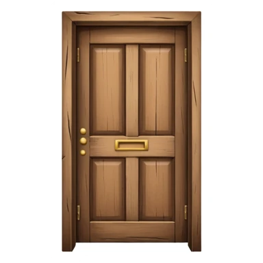 a wooden door that is wide open. The door frame is simple and matches the wood tone of the door. sticker