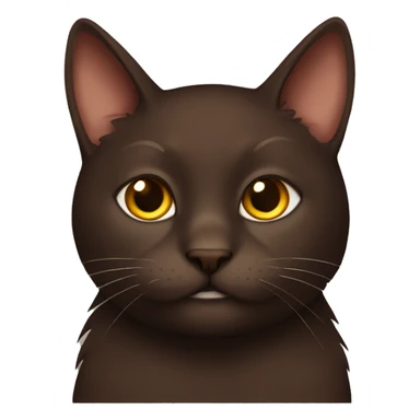 Dark Brown cat with a Brownie sticker