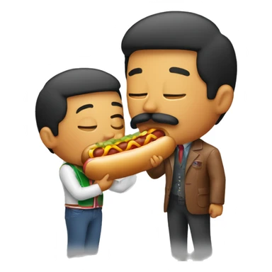 Gay mexican man kissing a hotdog sticker