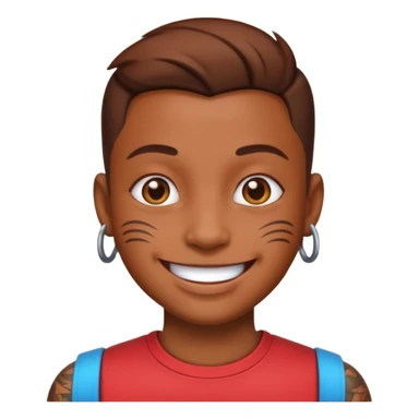 brown skin yvl emoji with cybersigilism tattoo sticker