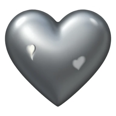 heart with a metallic gray finish sticker