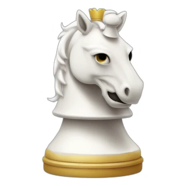 White chess knight with smiley face sticker