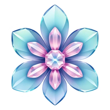 Sparkly glossy Pastel  glass crystal flower  sticker