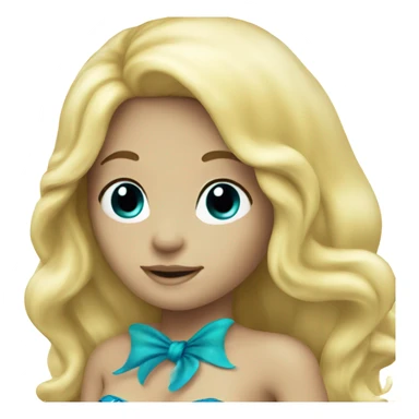 blonde mermaid with blue tail sticker