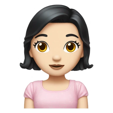 Hello kitty girl with black hair  sticker