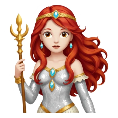 Minerva, Goddess of Wisdom from Gods and Goddesses with long red hair, ivory sequin outfit sticker