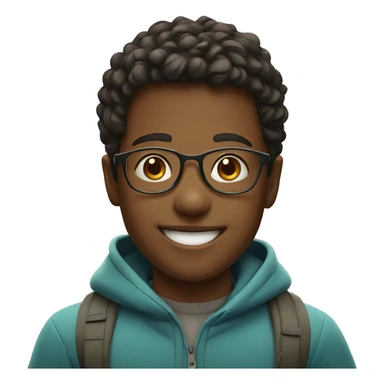 smiling boy with glasses outdoors sticker
