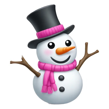 Snowman with pink accessories sticker