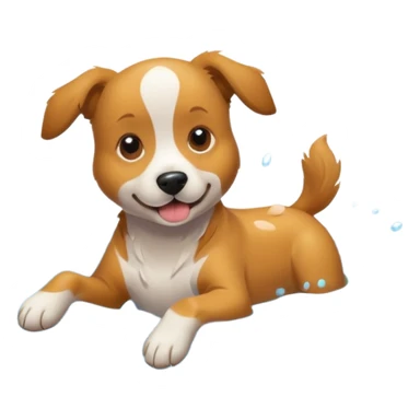 Dog swimming in the pool sticker