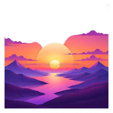 Epic beautiful orange-purple sunset dusk dawn sunrise gradient colorful sky aesthetic scenery scene full image  sticker