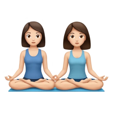 two brunetts meditating and breathing sticker