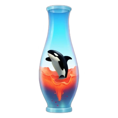orca trapped inside a lava lamp sticker