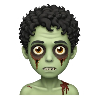 A boy zombie with black curly hair  sticker