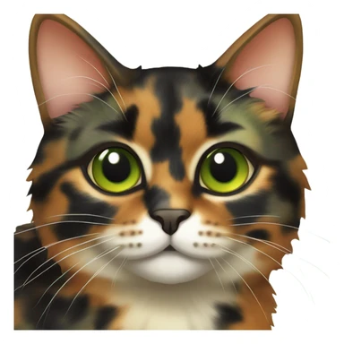 Tortoiseshell cat with green eyes sticker