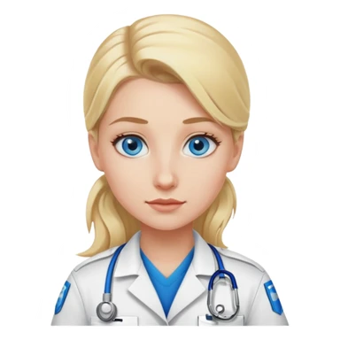 Paramedic girl with blonde hair done up and blue eyes sticker