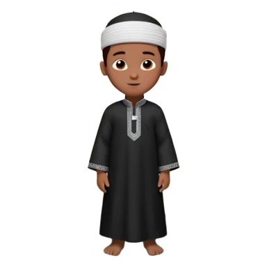 Personnage 3D mignon en style Pixar, un petit garçon portant un qamis blanc et un kufi, tenant un tapis de prière, entouré de lanternes brillantes, fond doux, couleurs chaudes, garçon teint noir TENANT UN APPAREIL PHOTO sticker