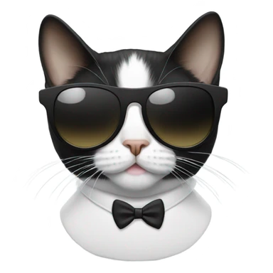 Tuxedo cat with sunglasses sticker