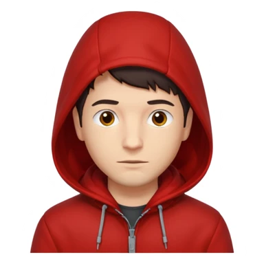 Man in red coat, hood down sticker