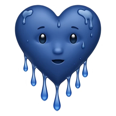 Bleeding navy blue heart  sticker