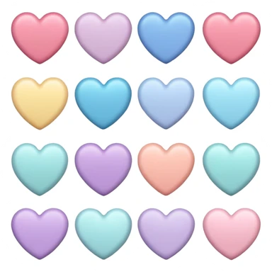 pastel colored heart emojis sticker