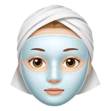 a white skincare beauty mask pack for face, made with cloth sticker