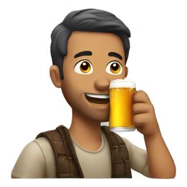 Guy drinking a beer  sticker