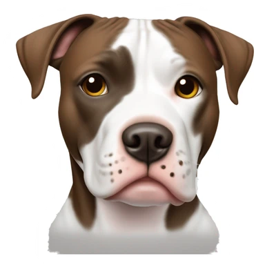 American Staffordshire terrier white and brown brown patch on right eye with hazel eyes and brown nose ￼￼￼ sticker