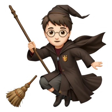 Harry potter flying on a broomstick sticker
