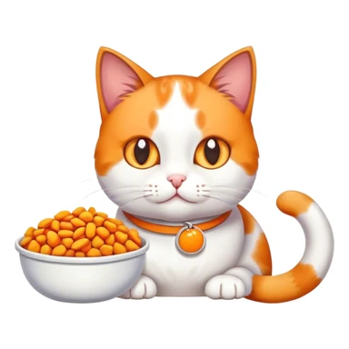 Cat with food sticker