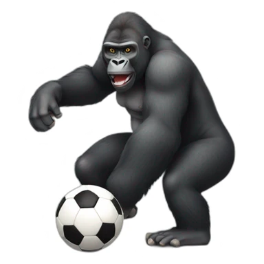 A gorilla playing soccer sticker