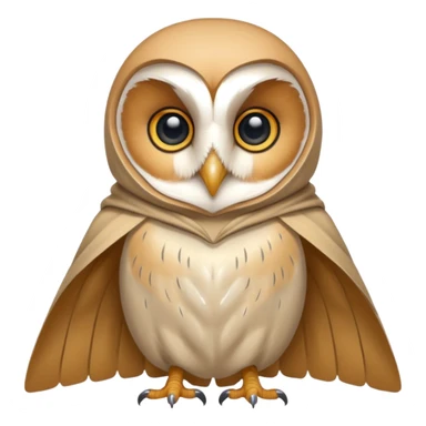barn owl in beige cloak sticker