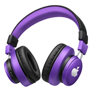 apple air max headphoness with bow on the right side black and purple  sticker