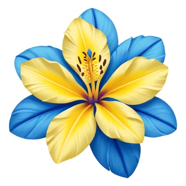 aestetic hawaian flower blue and yellow sticker