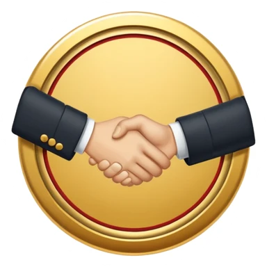 circular achievement style badge border for brand loyalist featuring a handshake and classy border  sticker
