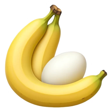 A banana standing between two eggs sticker
