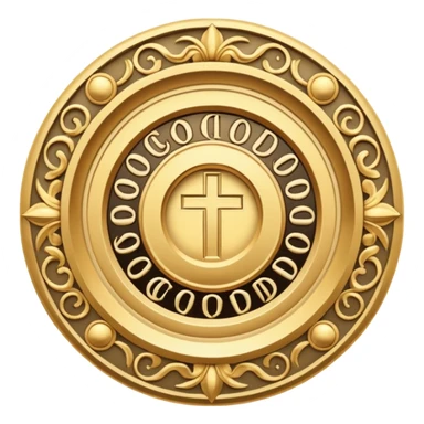 The name of God is repeated in a circle.  sticker