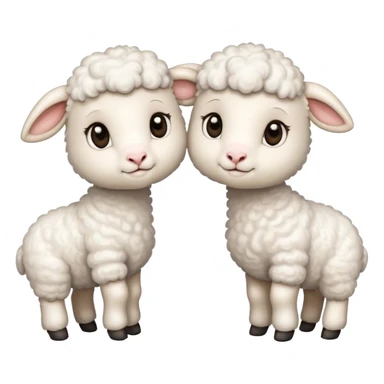 White lambs that are in love and innocent  sticker