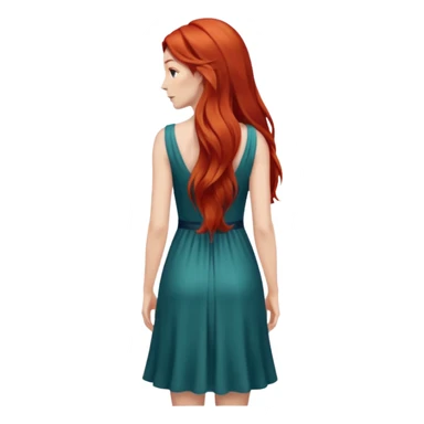 long redhead hair woman back sticker