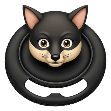 Animal zorro sosteniendo un neumático sticker