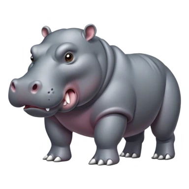 angry Hippopotamus full body sticker